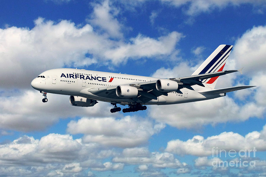 Air France Airbus A380 Digital Art by Airpower Art