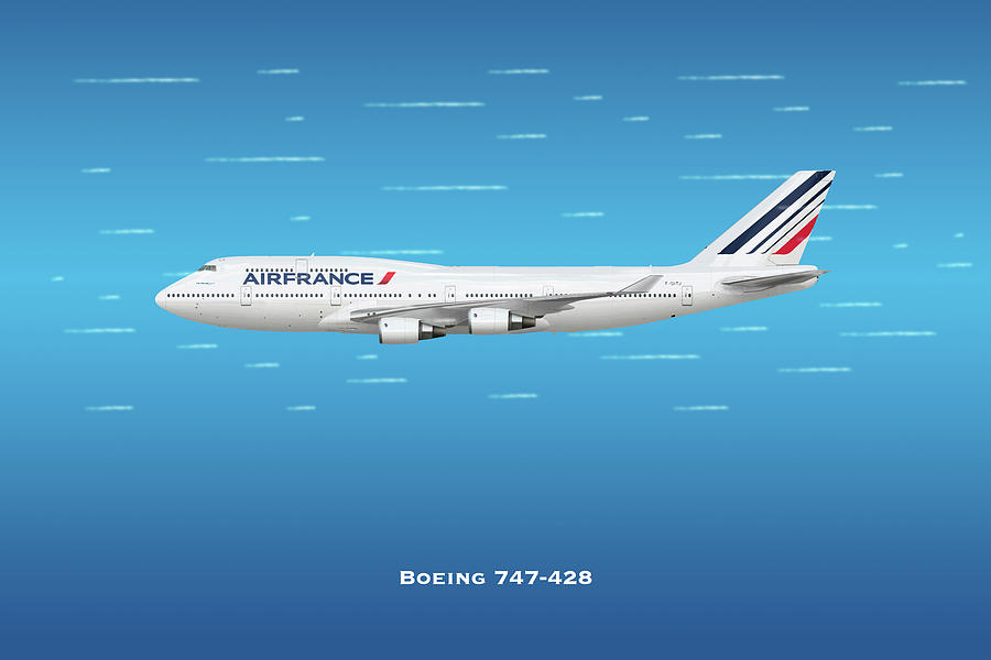 Air France Boeing 747-428 Digital Art by Airpower Art