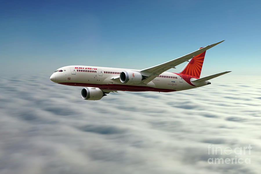 Air India Boeing 787 Dreamliner N1008S  Digital Art by Airpower Art