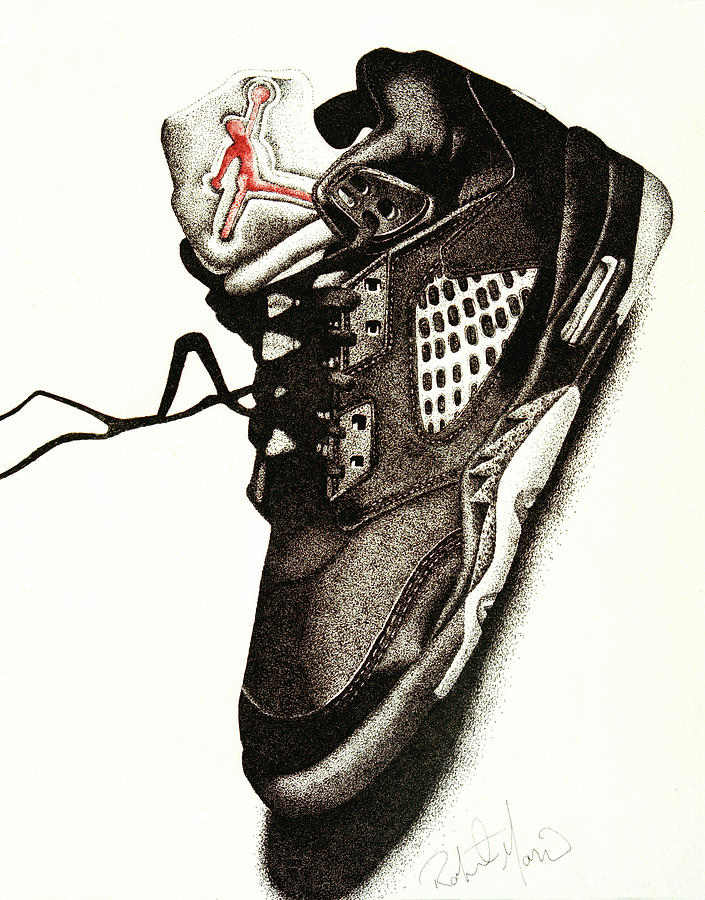 Shoes Drawing - Air Jordan by Robert Morin
