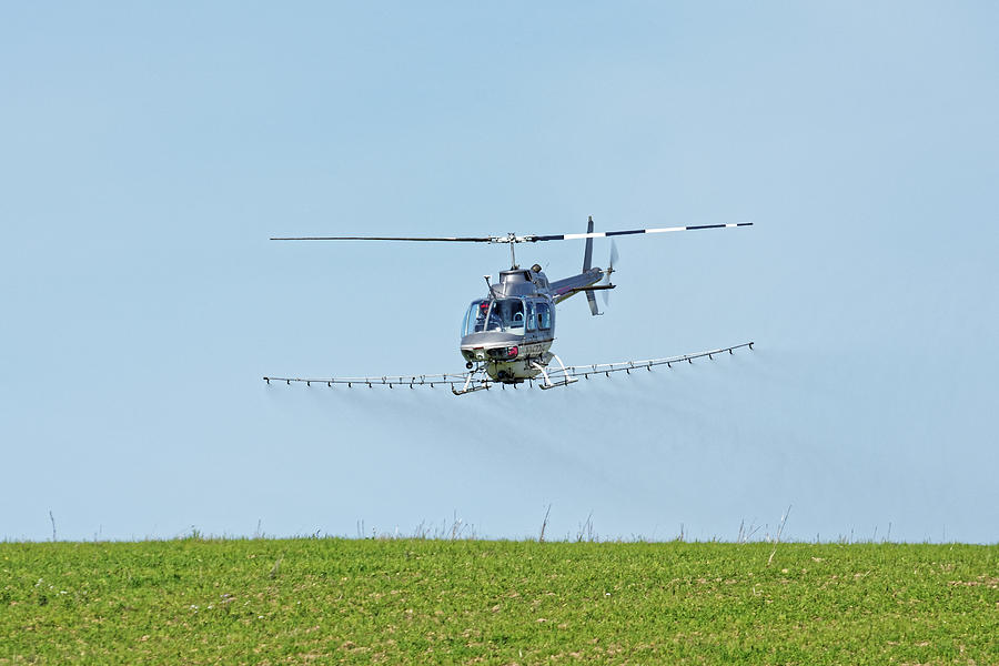 Kills Bugs Dead -- Cropduster Helicopter in Templeton, California Photograph by Darin Volpe