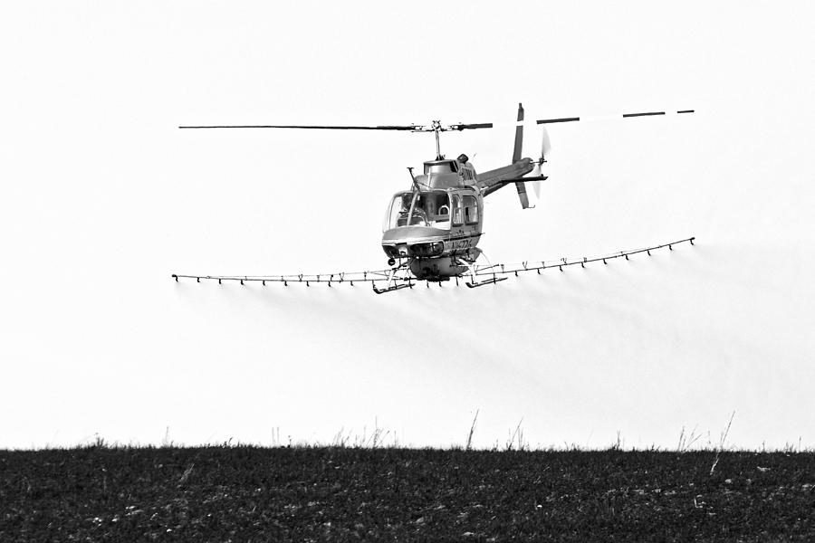 Air Raid -- Cropduster Helicopter in Templeton, California Photograph by Darin Volpe