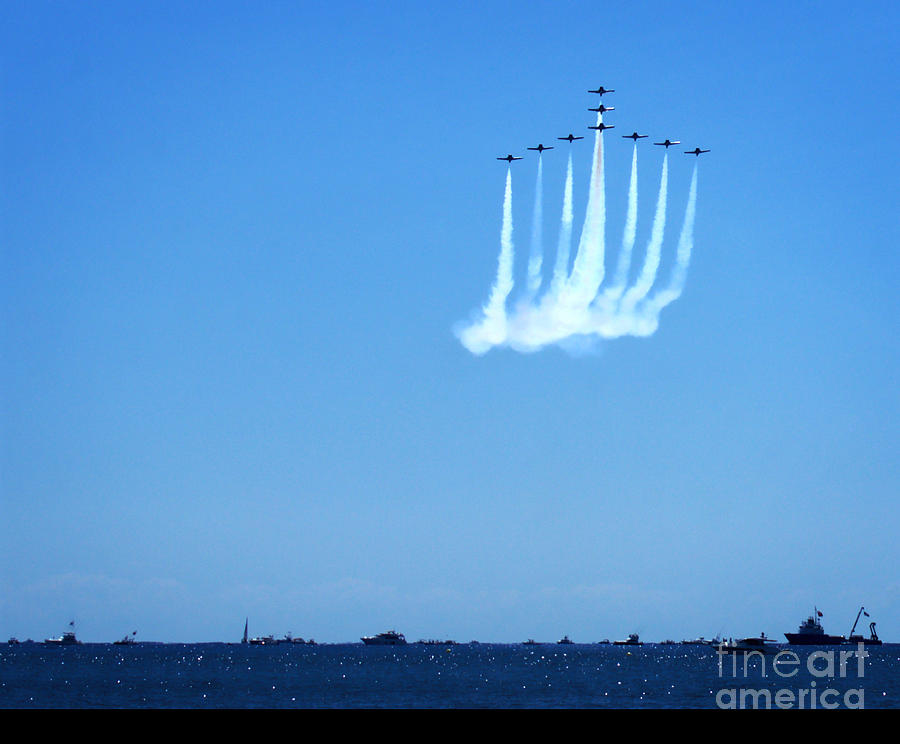 Air Show over Water Photograph by Dieter Lesche - Fine Art America