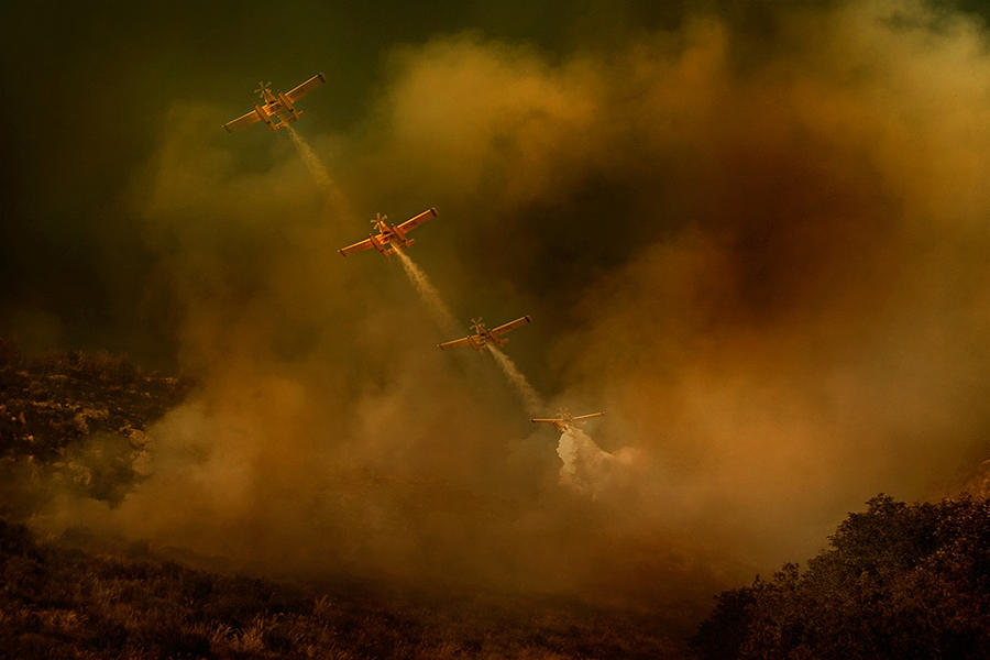 Air Tractor 802 Fire Boss In Action. Photograph by Antonio Grambone