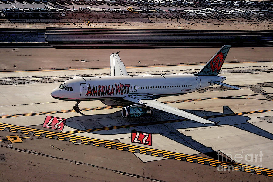 Airbus A320-231 preparing for takeoff America West Airlines Photograph by Wernher Krutein
