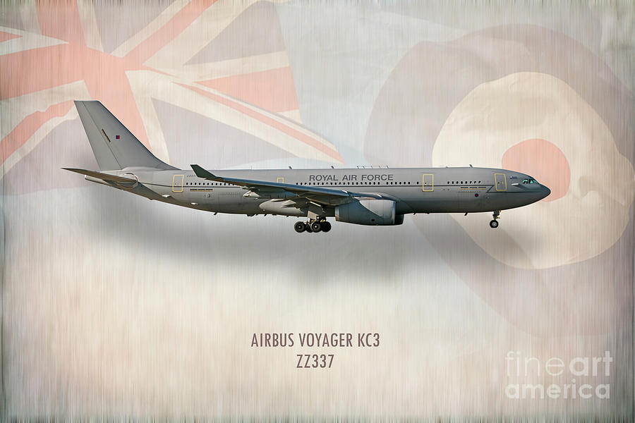 Airbus Voyager KC3 ZZ337 Digital Art by Airpower Art