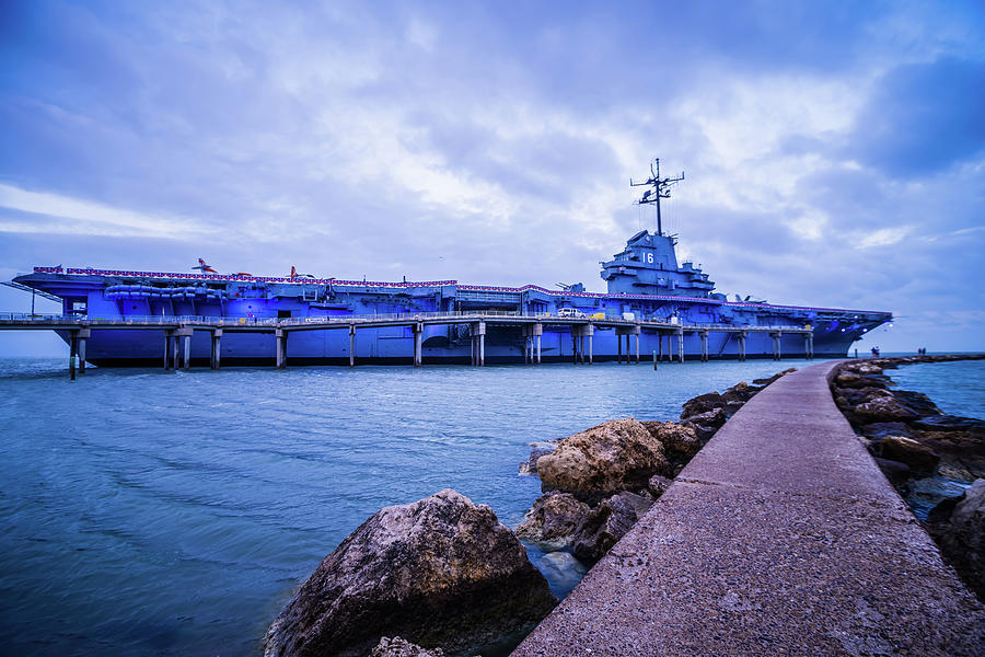 Aircraft carrier USS Lexington docked in Corpus Christi Photograph by Alex Grichenko