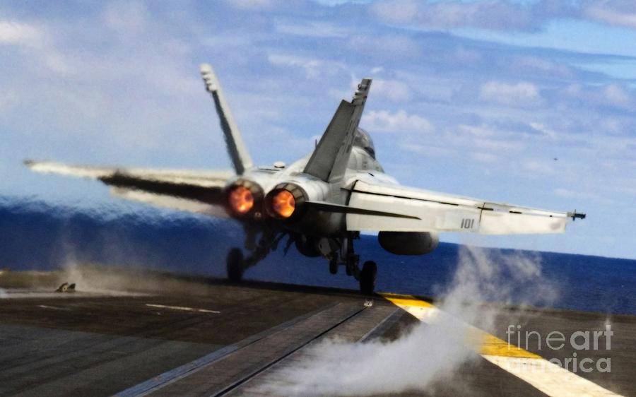 aircraft military F 18 Hornet Photograph by Vintage Collectables