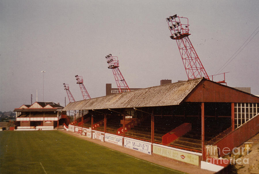 Airdrieonians FC - Broomfield Park - Main Stand and Pavilion 1 - August 1981 Photograph by Legendary Football Grounds