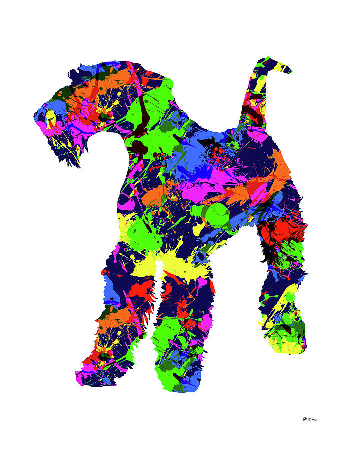 Airedale Terrier Paint Splatter Digital Art by Gregory Murray