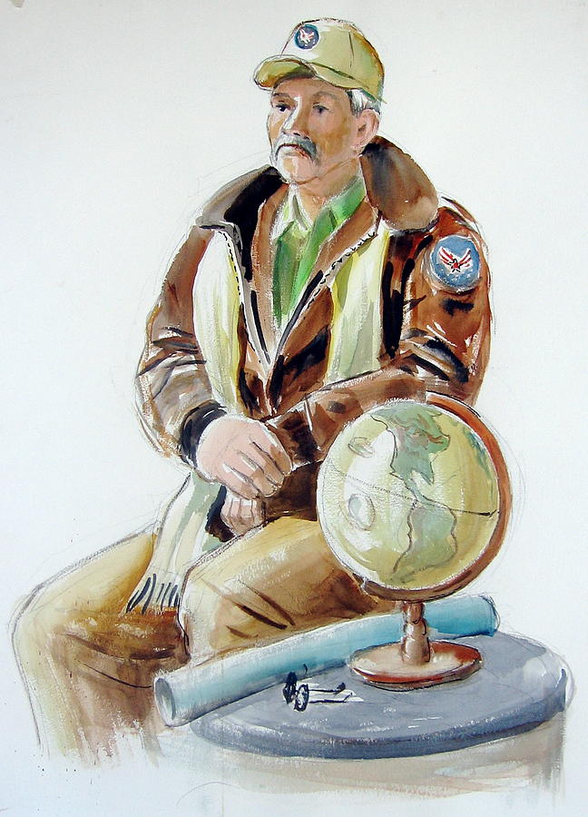 Airforce Painting - Airforce Navigator by Murray Keshner
