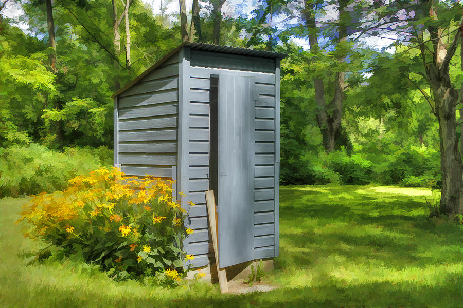 Cabin Photograph - Airing Outhouse by David Simons