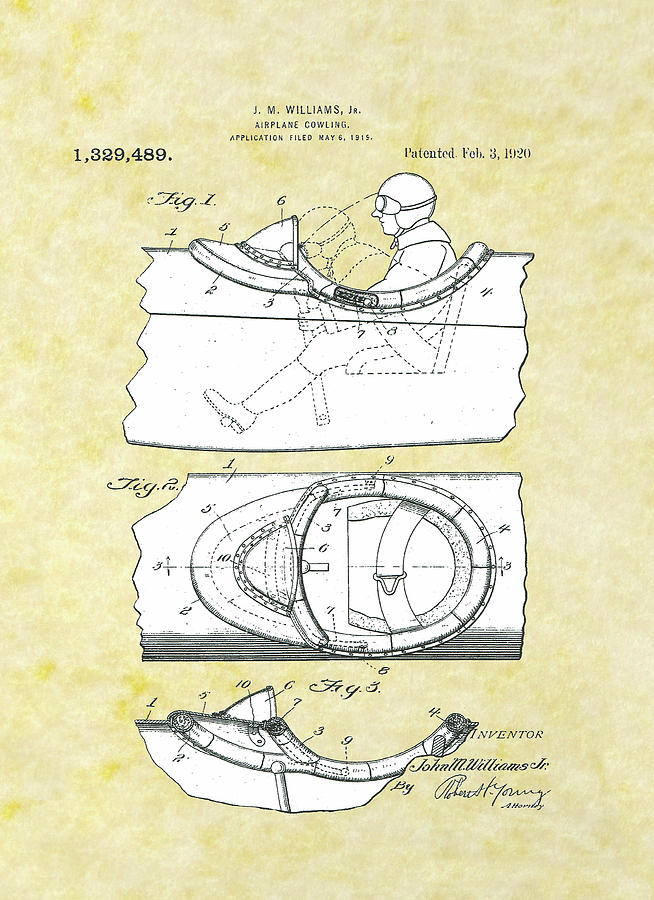 Airplane Cowling Patent Drawing by Movie Poster Prints