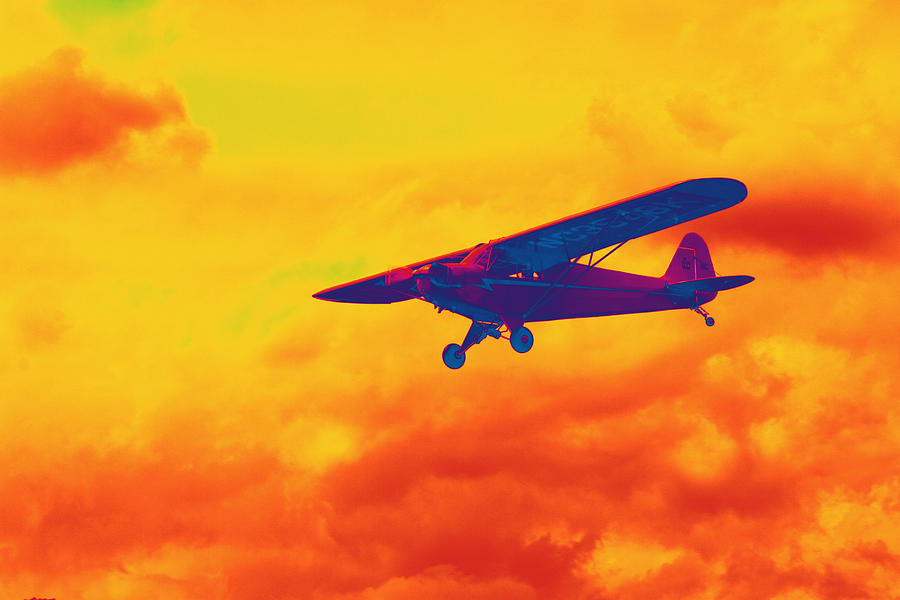 Airplane Orange Sky Photograph by Mike Loudermilk - Pixels