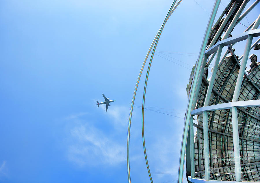 Airplane Photograph - Airplane Unisphere Color NY by Chuck Kuhn