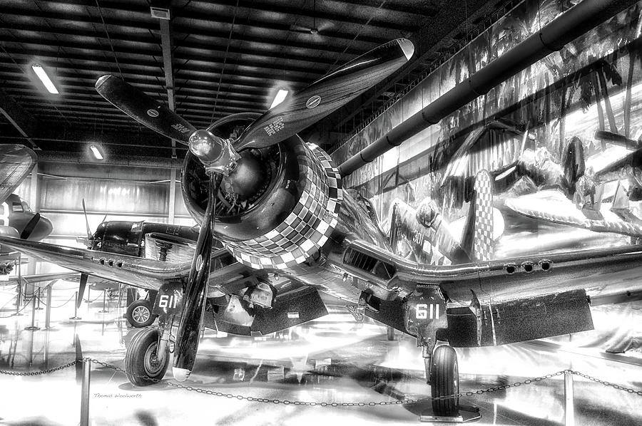 Airplanes Propeller Military WW 2 BW Photograph by Thomas Woolworth