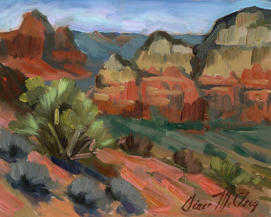 Desert Painting - Airport Mesa Sedona  by Diane McClary