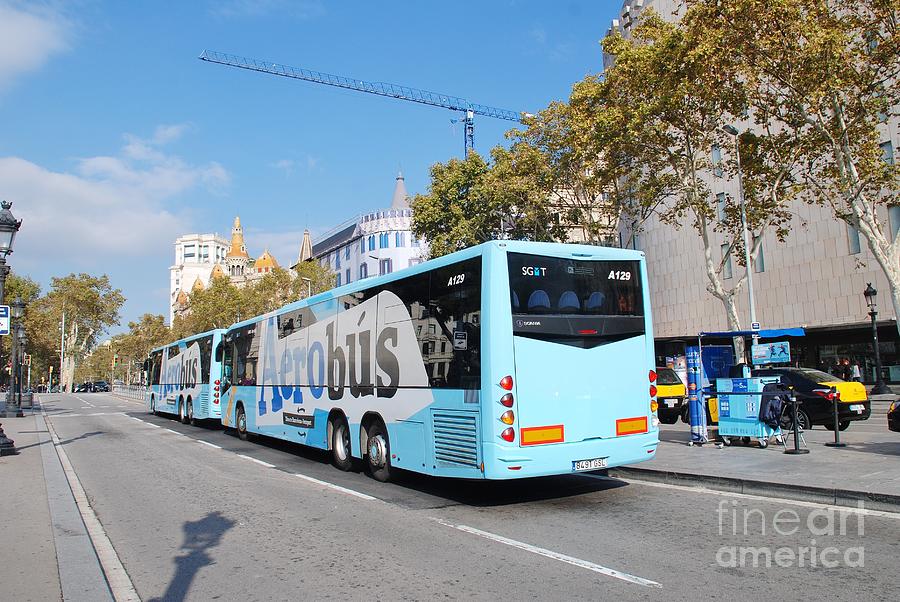 Airport shuttle bus in Barcelona Photograph by David Fowler