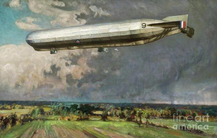 Vintage Painting - Airship 9 by Esoterica Art Agency