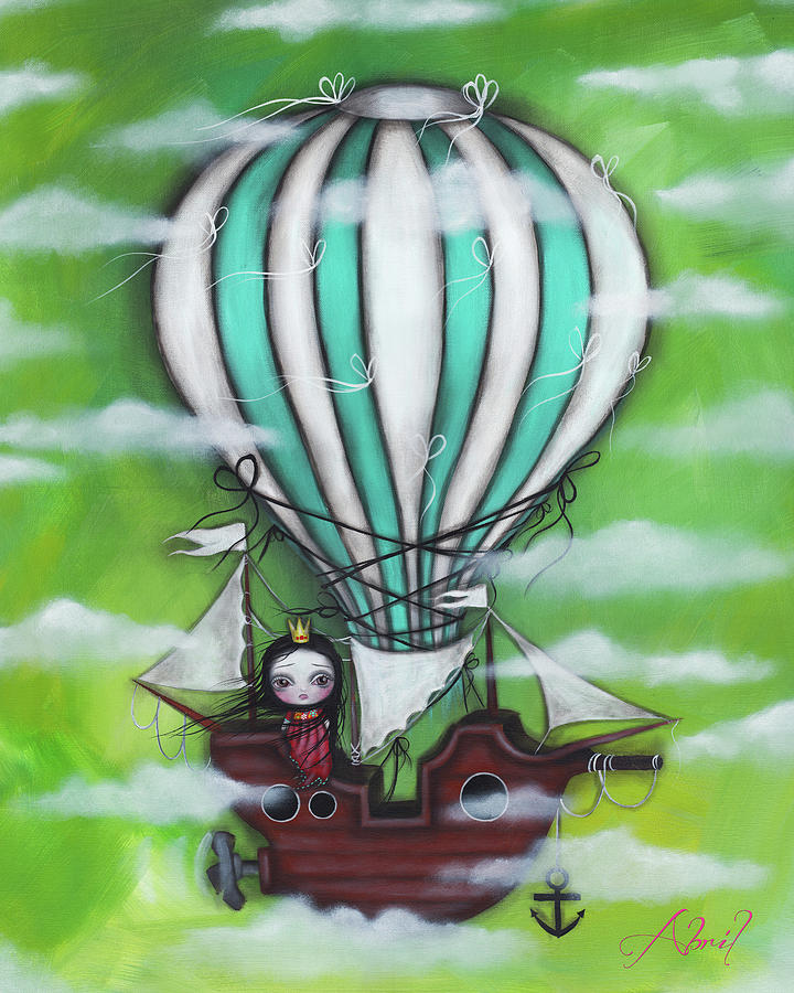 Airship Painting by Abril Andrade