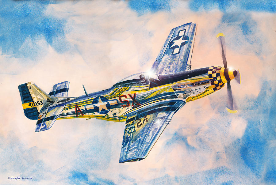Airshow Mustang Painting by Douglas Castleman