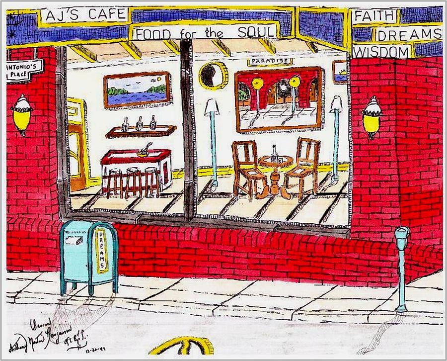 AJ Cafe Painting by Anthony Benjamin AJ Cafe Painting by Anthony Benjamin