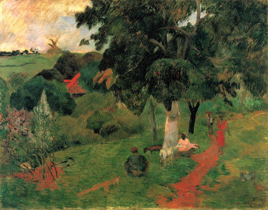 Paul Gauguin Painting - Aka Coming and Goings by Paul Gauguin