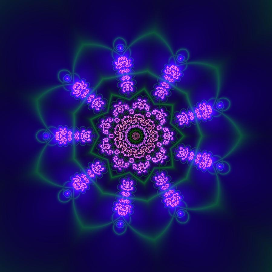 Mandala Digital Art - Akbal 9 beats 3 by Robert Thalmeier