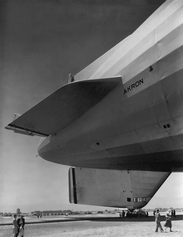 Akron Dirigible At Moffett Photograph by Underwood Archives