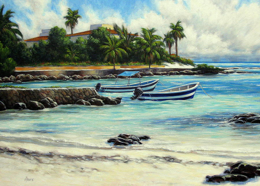 Akumal Bay Mexico Painting by Vickie Fears