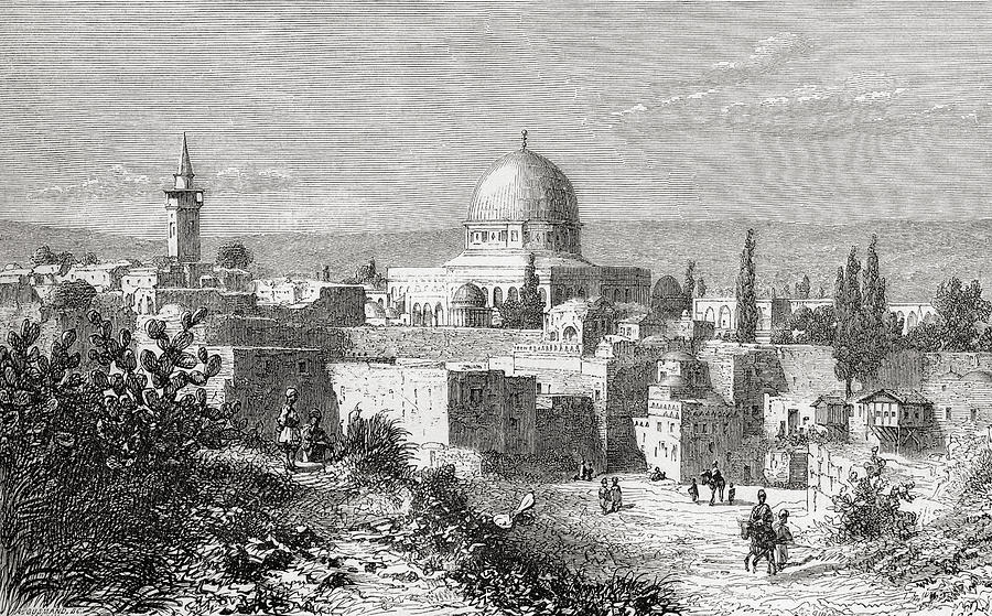 Architecture Drawing - Al-aqsa Mosque In The Old City Of by Vintage Design Pics