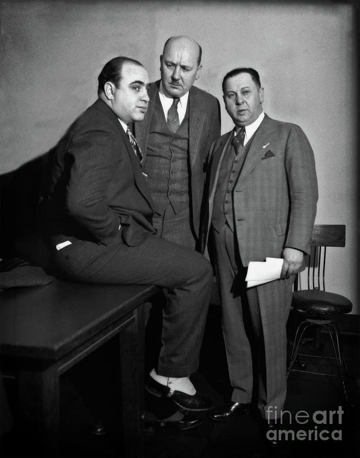 Very Rare image of Al Capone in a Chicago Federal Building courtroom, April 4, 1931 Photograph by Doc Braham