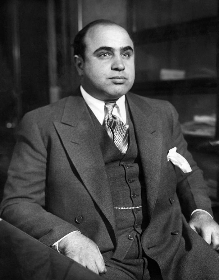 Scarface Photograph - Al Capone In Custody - Chicago Detective Bureau - 1931 by War Is Hell Store