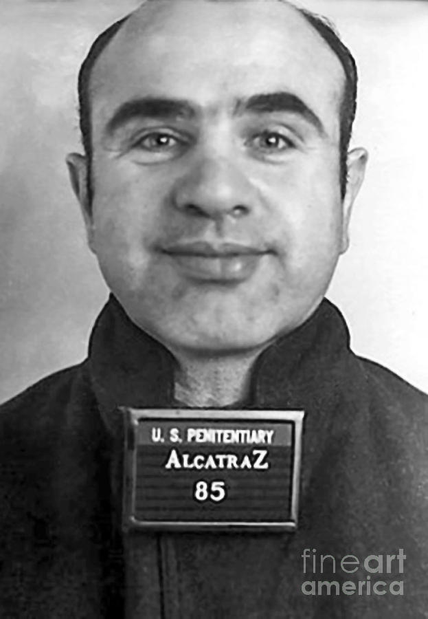 Beer Photograph - Al Capone Mugshot at Alcatraz by Jon Neidert