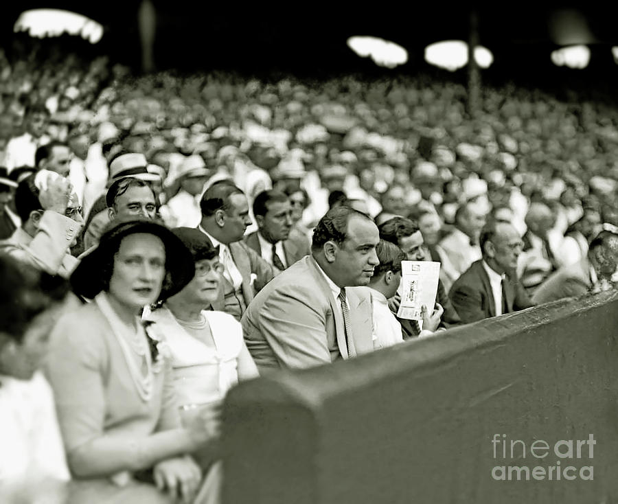 Beer Photograph - Al Capone Watches Baseball by Jon Neidert