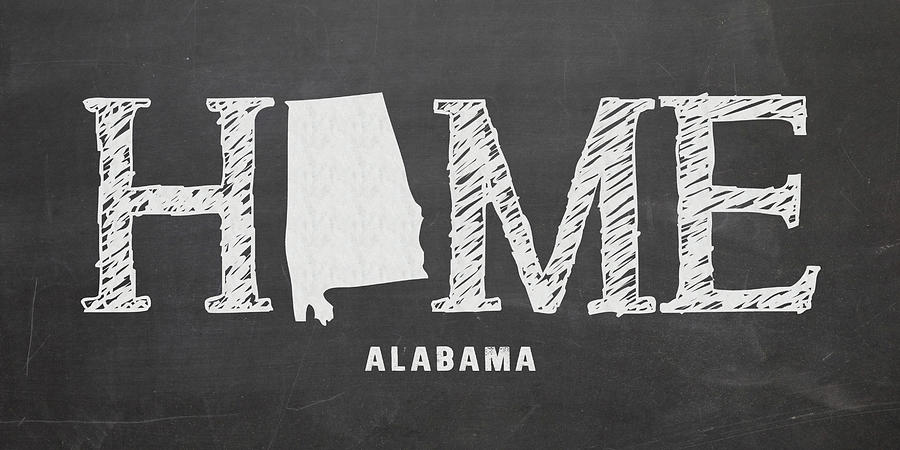 Alabama Map Mixed Media - AL Home by Nancy Ingersoll