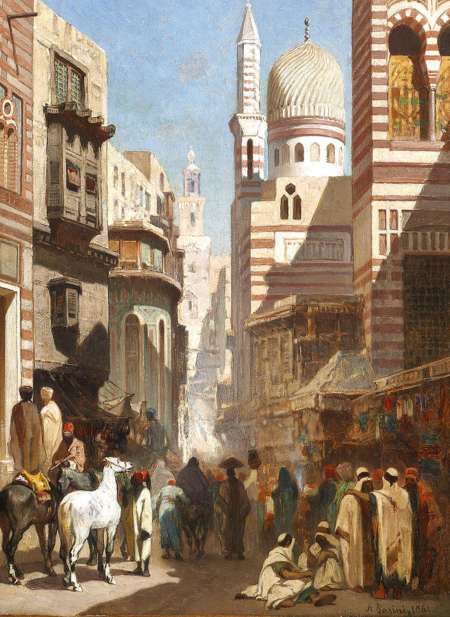 Al-Khudayri Street, Cairo Painting by Alberto Pasini