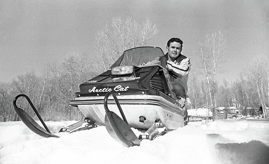 Al Unser On A Snowmobile Photograph by Buddy Mays