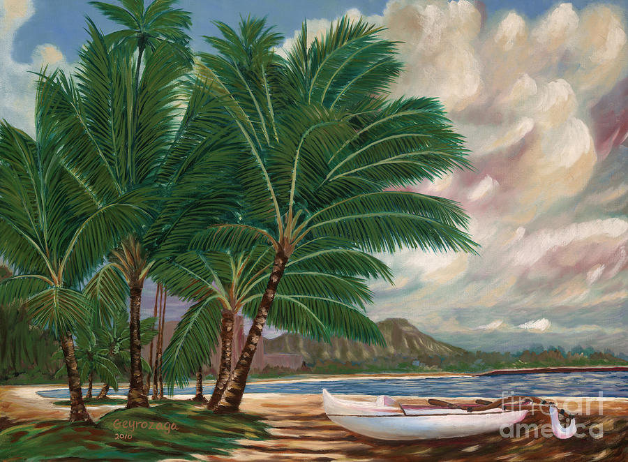ala moana beach II Painting by Larry Geyrozaga