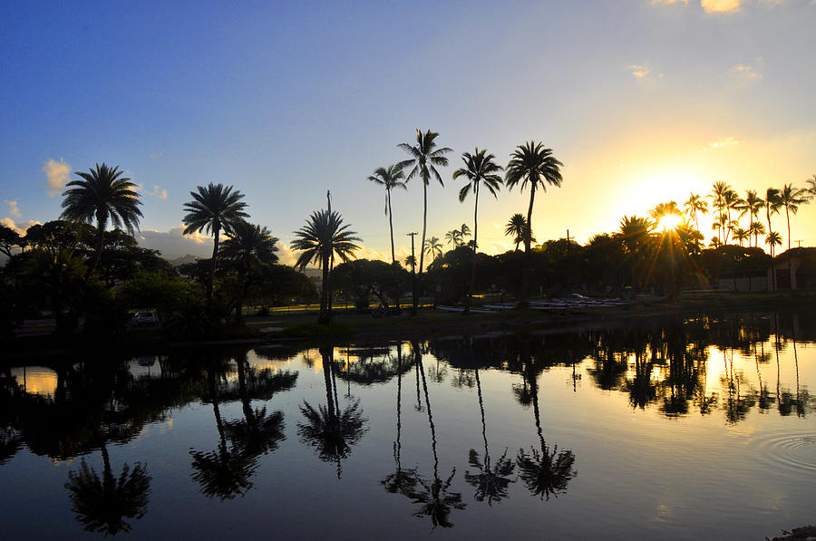 Ala Wai Sunrise Photograph by Andrew Dinh