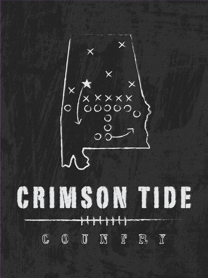 Alabama Crimson Tide Ncaa College Football Art Tuscaloosa