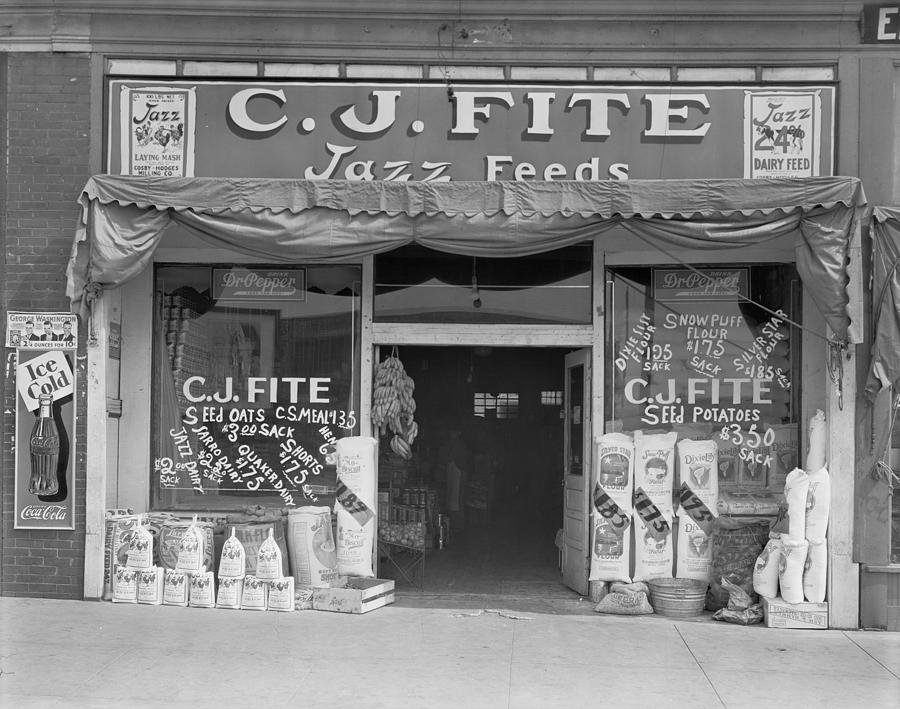 Jazz Photograph - Alabama Feed Store Front, Sign Reads C by Everett