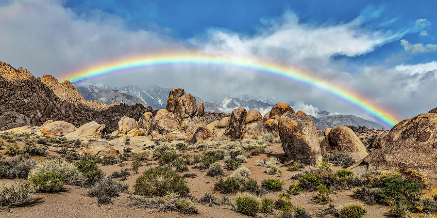 Alabama Hills Rainbow Photograph by Peter Tellone
