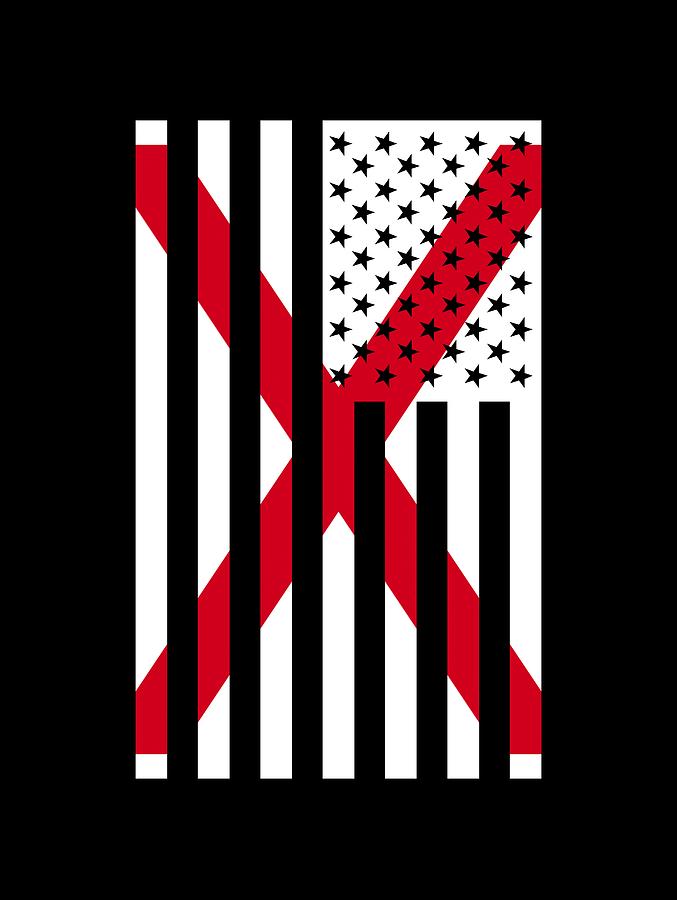 Alabama State Flag Graphic USA Styling Digital Art by Garaga Designs