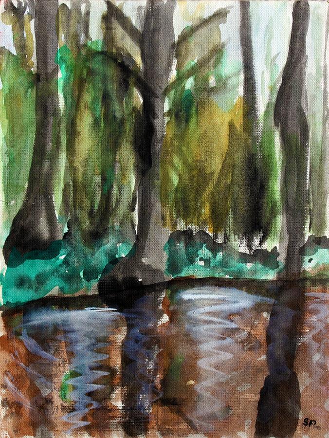 Tree Painting - Alabama Swamp by Sheri Parris