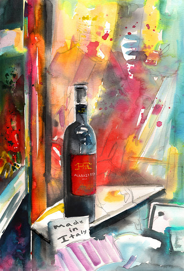 Alabastro Wine from Italy Painting by Miki De Goodaboom