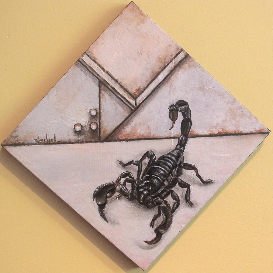 Scorpion Painting - Alacran by Ixchel Amor