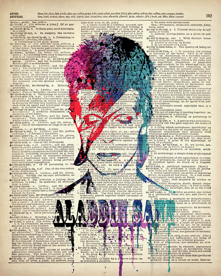 Aladdin Sane on dictionary page Painting by Art Popop