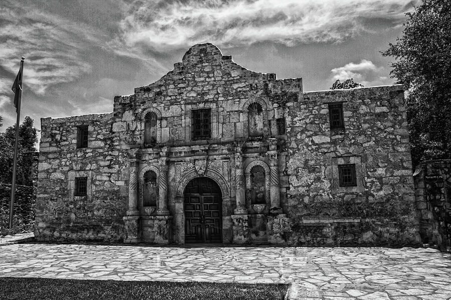 Alamo Black And White Photograph