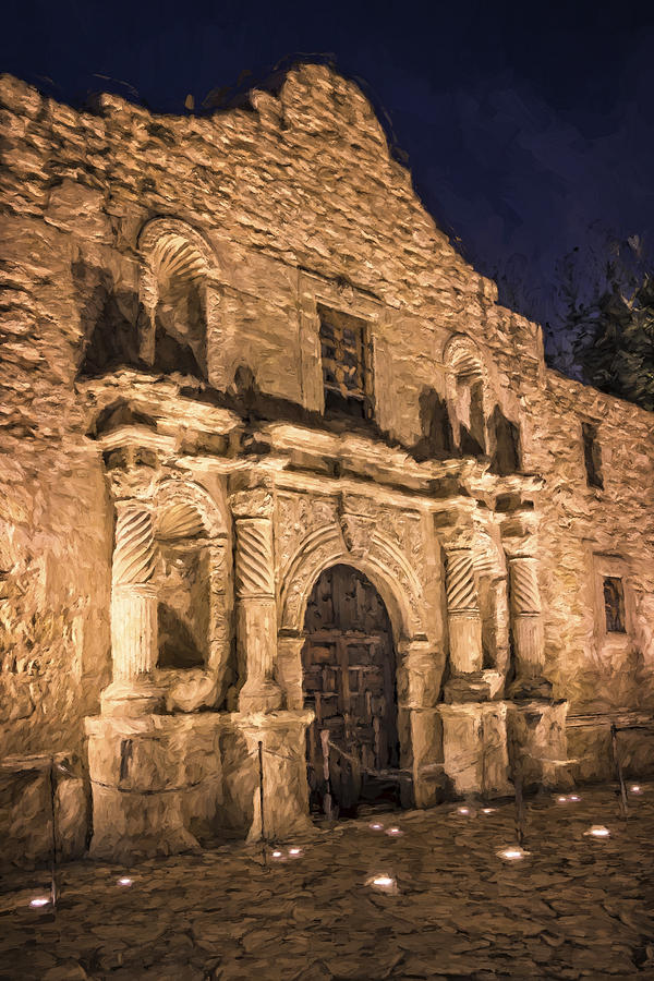 San Antonio Photograph - Alamo Door Painterly by Joan Carroll